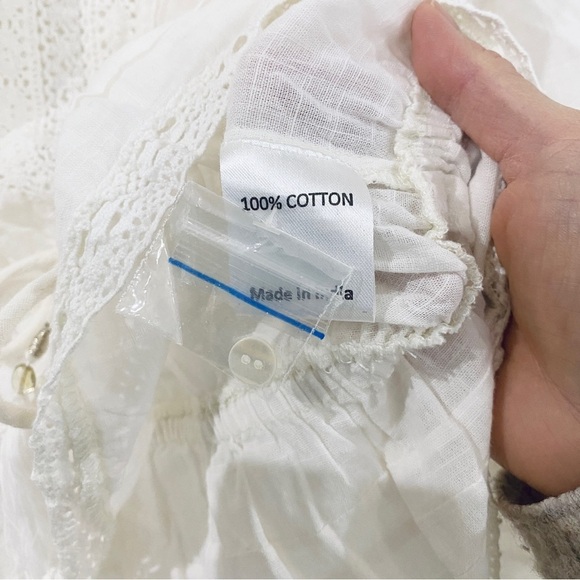 Marea 100% cotton Victorian blouse in off-white - Picture 6 of 14